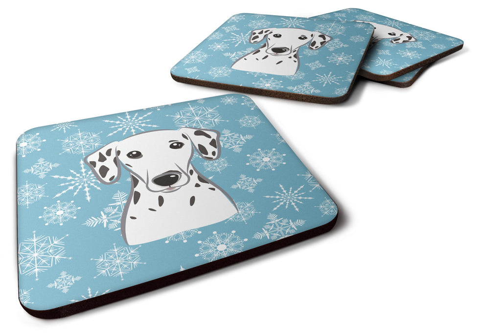Snowflake Dalmatian Foam Coasters Set of 4 Cup Coasters for Indoor Outdoor, Tabletop Protection, Anti Slip, Mouse pad Material
