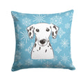 Snowflake Dalmatian Decorative Throw Pillow 14x14 Indoor Outdoor Accent Cushion, Fabric Cover with Insert for Sofa, Bed, Porch & Living Room