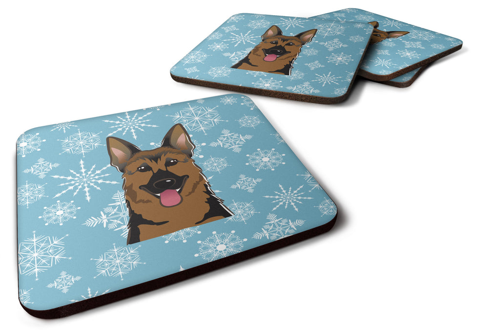 Snowflake German Shepherd Foam Coasters Set of 4 Cup Coasters for Indoor Outdoor, Tabletop Protection, Anti Slip, Mouse pad Material