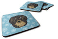 Snowflake Longhair Black and Tan Dachshund Foam Coasters Set of 4 Cup Coasters for Indoor Outdoor, Tabletop Protection, Anti Slip, Mouse pad Material
