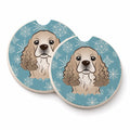 Snowflake Cocker Spaniel Set of 2 Cup Holder Car Coasters Absorbent Round Sandstone Coasters Gifts for Men or Women, 2.5, Multicolor