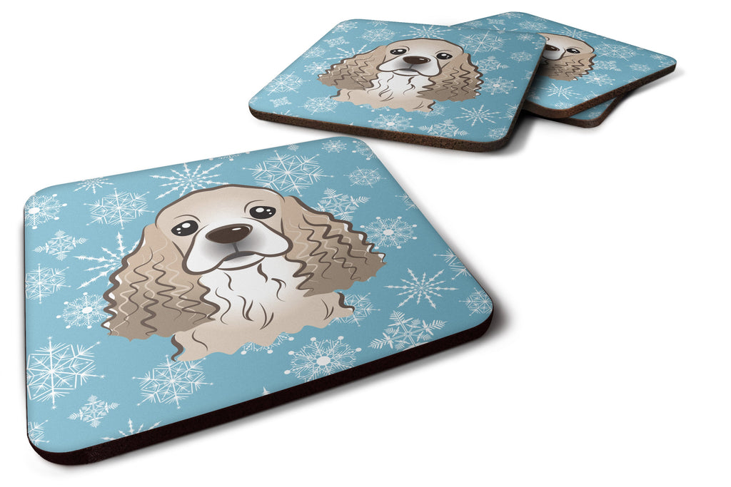 Snowflake Cocker Spaniel Foam Coasters Set of 4 Cup Coasters for Indoor Outdoor, Tabletop Protection, Anti Slip, Mouse pad Material