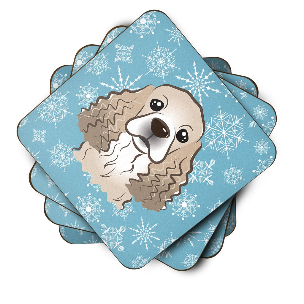 Snowflake Cocker Spaniel Foam Coasters Set of 4 Cup Coasters for Indoor Outdoor, Tabletop Protection, Anti Slip, Mouse pad Material