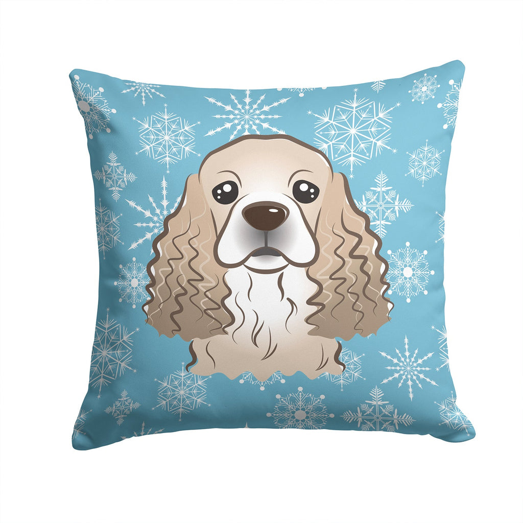 Snowflake Cocker Spaniel Decorative Throw Pillow 14x14 Indoor Outdoor Accent Cushion, Fabric Cover with Insert for Sofa, Bed, Porch & Living Room