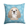 Snowflake Cocker Spaniel Decorative Throw Pillow 14x14 Indoor Outdoor Accent Cushion, Fabric Cover with Insert for Sofa, Bed, Porch & Living Room