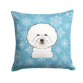 Snowflake Bichon Frise Decorative Throw Pillow 14x14 Indoor Outdoor Accent Cushion, Fabric Cover with Insert for Sofa, Bed, Porch & Living Room