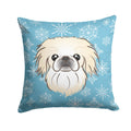 Snowflake Pekingese Decorative Throw Pillow 14x14 Indoor Outdoor Accent Cushion, Fabric Cover with Insert for Sofa, Bed, Porch & Living Room