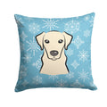 Snowflake Yellow Labrador Decorative Throw Pillow 14x14 Indoor Outdoor Accent Cushion, Fabric Cover with Insert for Sofa, Bed, Porch & Living Room
