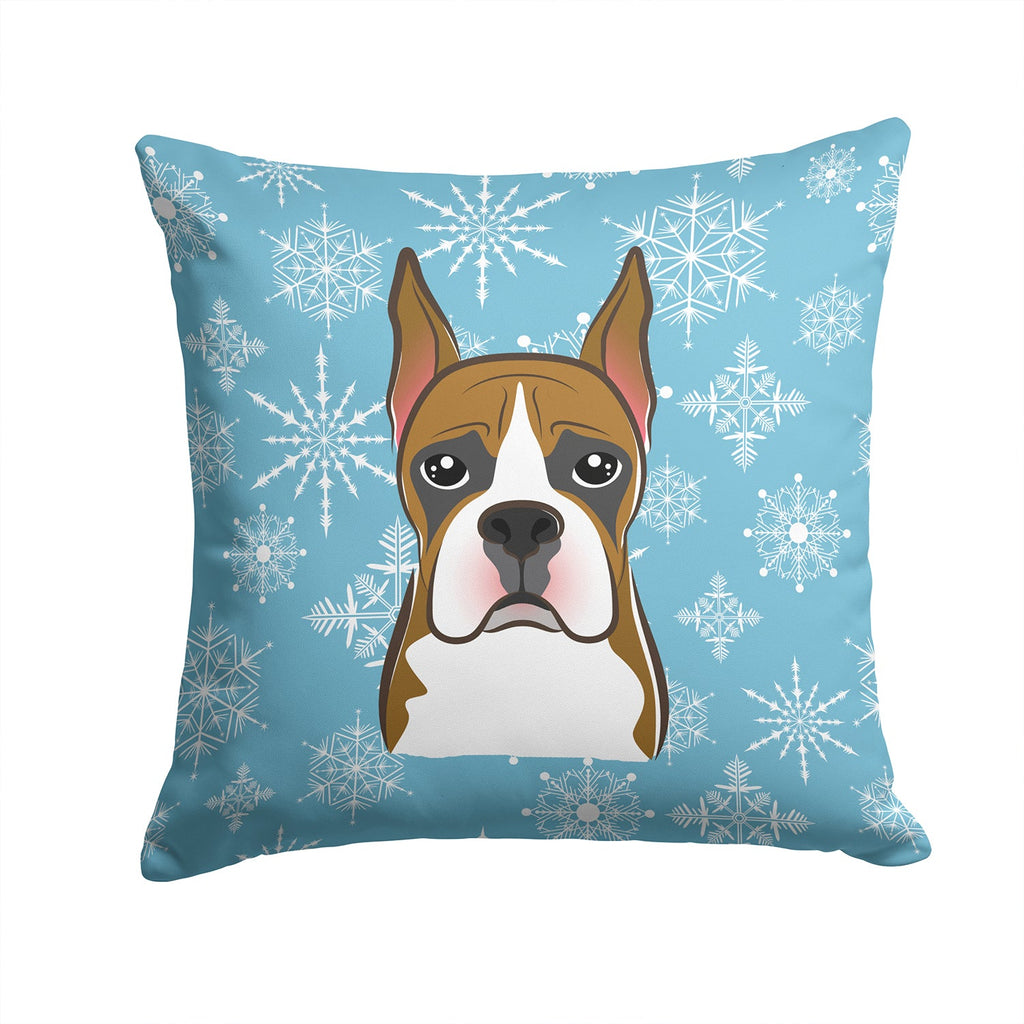 Snowflake Boxer Decorative Throw Pillow 14x14 Indoor Outdoor Accent Cushion, Fabric Cover with Insert for Sofa, Bed, Porch & Living Room