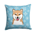Snowflake Shiba Inu Decorative Throw Pillow 14x14 Indoor Outdoor Accent Cushion, Fabric Cover with Insert for Sofa, Bed, Porch & Living Room