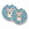Snowflake Westie Set of 2 Cup Holder Car Coasters Absorbent Round Sandstone Coasters Gifts for Men or Women, 2.5, Multicolor