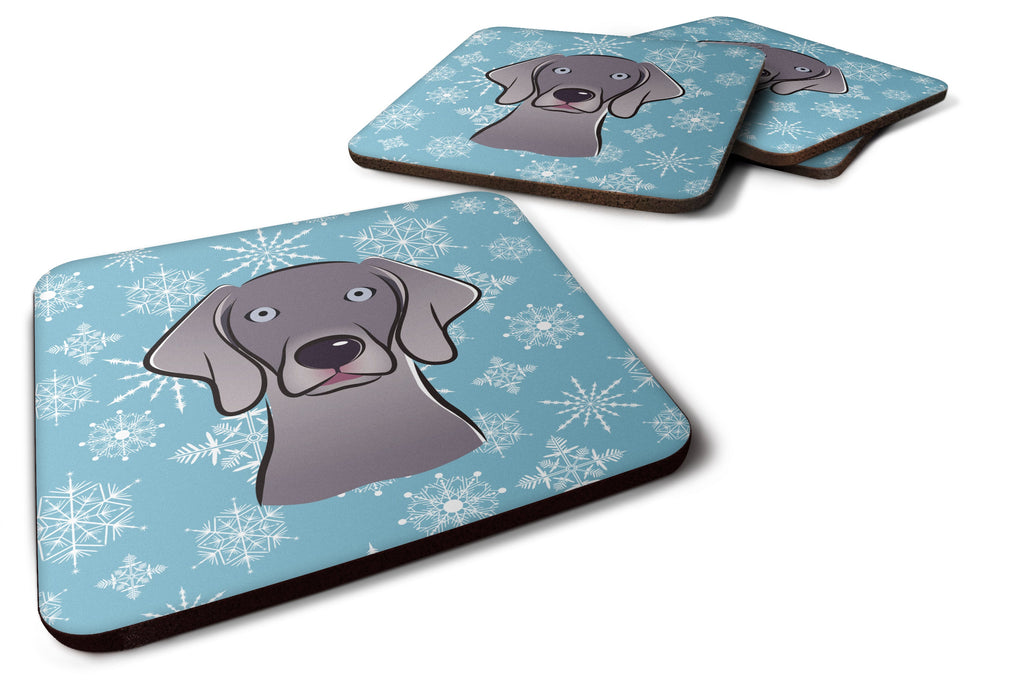 Snowflake Weimaraner Foam Coasters Set of 4 Cup Coasters for Indoor Outdoor, Tabletop Protection, Anti Slip, Mouse pad Material