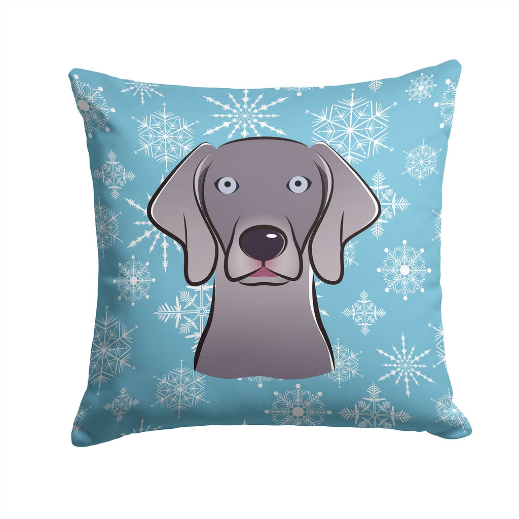 Snowflake Weimaraner Decorative Throw Pillow 14x14 Indoor Outdoor Accent Cushion, Fabric Cover with Insert for Sofa, Bed, Porch & Living Room