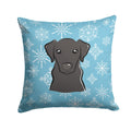 Snowflake Black Labrador Decorative Throw Pillow 14x14 Indoor Outdoor Accent Cushion, Fabric Cover with Insert for Sofa, Bed, Porch & Living Room