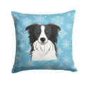 Snowflake Border Collie Decorative Throw Pillow 14x14 Indoor Outdoor Accent Cushion, Fabric Cover with Insert for Sofa, Bed, Porch & Living Room