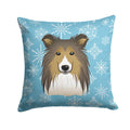Snowflake Sheltie Decorative Throw Pillow 14x14 Indoor Outdoor Accent Cushion, Fabric Cover with Insert for Sofa, Bed, Porch & Living Room