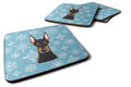 Snowflake Doberman Foam Coasters Set of 4 Cup Coasters for Indoor Outdoor, Tabletop Protection, Anti Slip, Mouse pad Material