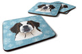Snowflake Saint Bernard Foam Coasters Set of 4 Cup Coasters for Indoor Outdoor, Tabletop Protection, Anti Slip, Mouse pad Material