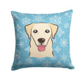 Snowflake Golden Retriever Decorative Throw Pillow 14x14 Indoor Outdoor Accent Cushion, Fabric Cover with Insert for Sofa, Bed, Porch & Living Room