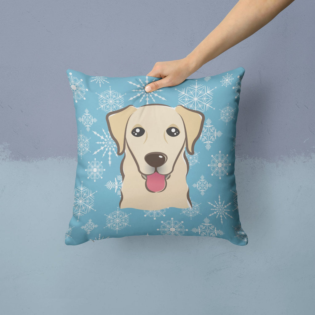 Snowflake Golden Retriever Decorative Throw Pillow 14x14 Indoor Outdoor Accent Cushion, Fabric Cover with Insert for Sofa, Bed, Porch & Living Room
