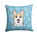 Snowflake Sable Corgi Decorative Throw Pillow 14x14 Indoor Outdoor Accent Cushion, Fabric Cover with Insert for Sofa, Bed, Porch & Living Room