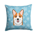 Snowflake Red Corgi Decorative Throw Pillow 14x14 Indoor Outdoor Accent Cushion, Fabric Cover with Insert for Sofa, Bed, Porch & Living Room
