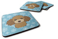 Snowflake Chocolate Brown Poodle Foam Coasters Set of 4 Cup Coasters for Indoor Outdoor, Tabletop Protection, Anti Slip, Mouse pad Material