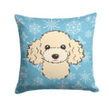Snowflake Buff Poodle Decorative Throw Pillow 14x14 Indoor Outdoor Accent Cushion, Fabric Cover with Insert for Sofa, Bed, Porch & Living Room