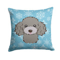 Snowflake Silver Gray Poodle Decorative Throw Pillow 14x14 Indoor Outdoor Accent Cushion, Fabric Cover with Insert for Sofa, Bed, Porch & Living Room