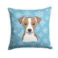 Snowflake Jack Russell Terrier Decorative Throw Pillow 14x14 Indoor Outdoor Accent Cushion, Fabric Cover with Insert for Sofa, Bed, Porch & Living Room