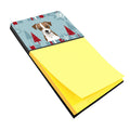 Winter Holiday Jack Russell Terrier Watercolor Sticky Note Holder Refillable Dispenser Desk Accessory 3x3 Pad Gift