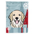 Winter Holiday Golden Retriever House Flag 28x40 Porch Sleeve Pole Decorative Outside Yard Banner Artwork Wall Hanging, Polyester