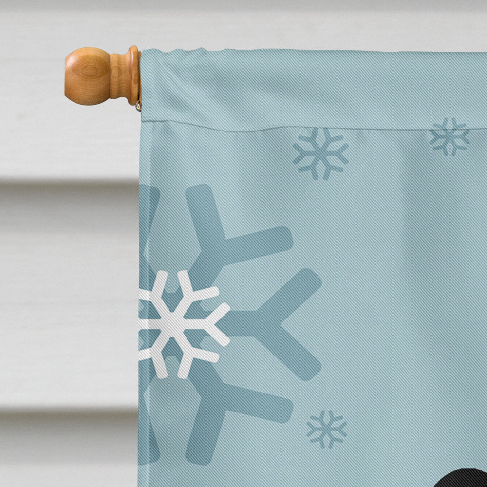 Winter Holiday Pomeranian House Flag 28x40 Porch Sleeve Pole Decorative Outside Yard Banner Artwork Wall Hanging, Polyester