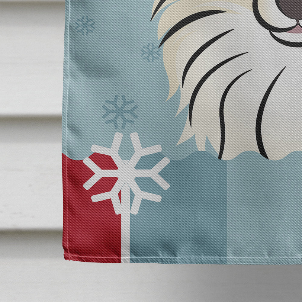 Winter Holiday Pomeranian House Flag 28x40 Porch Sleeve Pole Decorative Outside Yard Banner Artwork Wall Hanging, Polyester