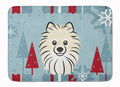 Winter Holiday Pomeranian Memory Foam Kitchen Mat Machine Washable Anti-Fatigue Cushion Comfort Bath or Kitchen Rug