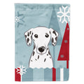 Winter Holiday Dalmatian House Flag 28x40 Porch Sleeve Pole Decorative Outside Yard Banner Artwork Wall Hanging, Polyester