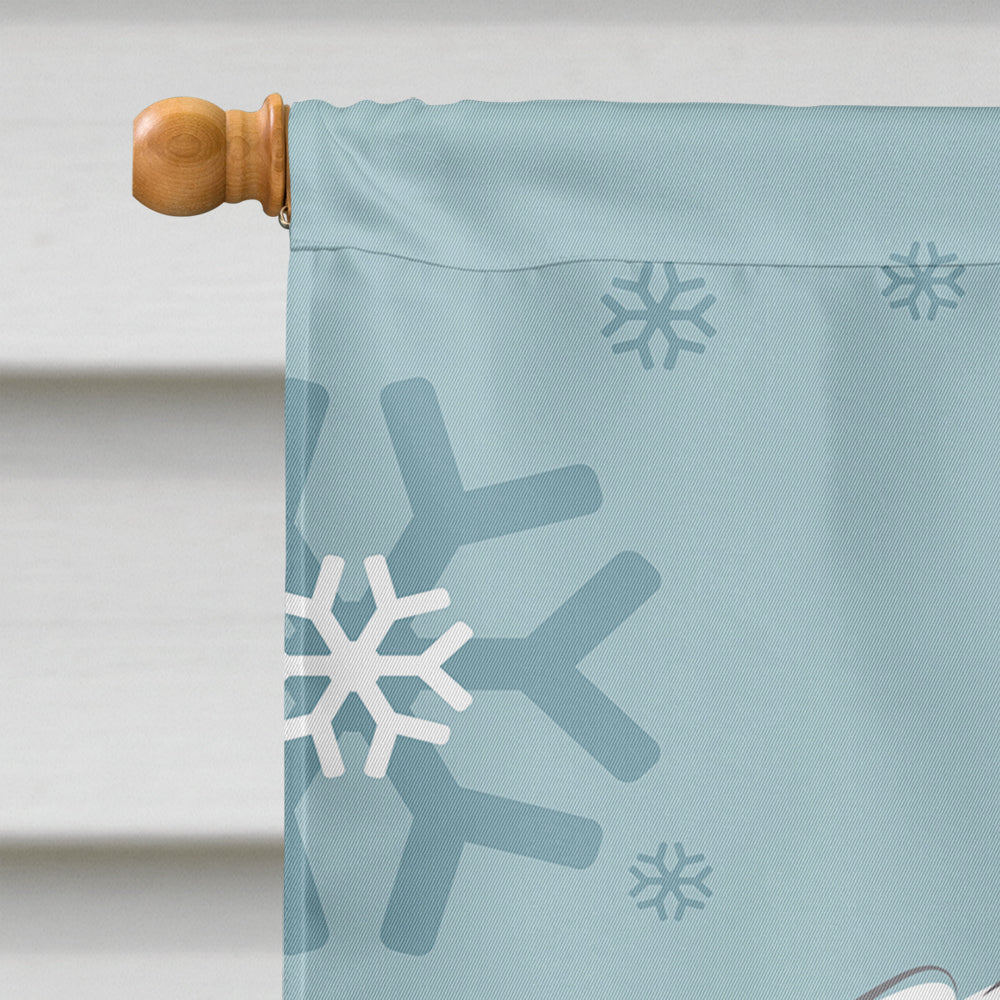Winter Holiday Dalmatian House Flag 28x40 Porch Sleeve Pole Decorative Outside Yard Banner Artwork Wall Hanging, Polyester