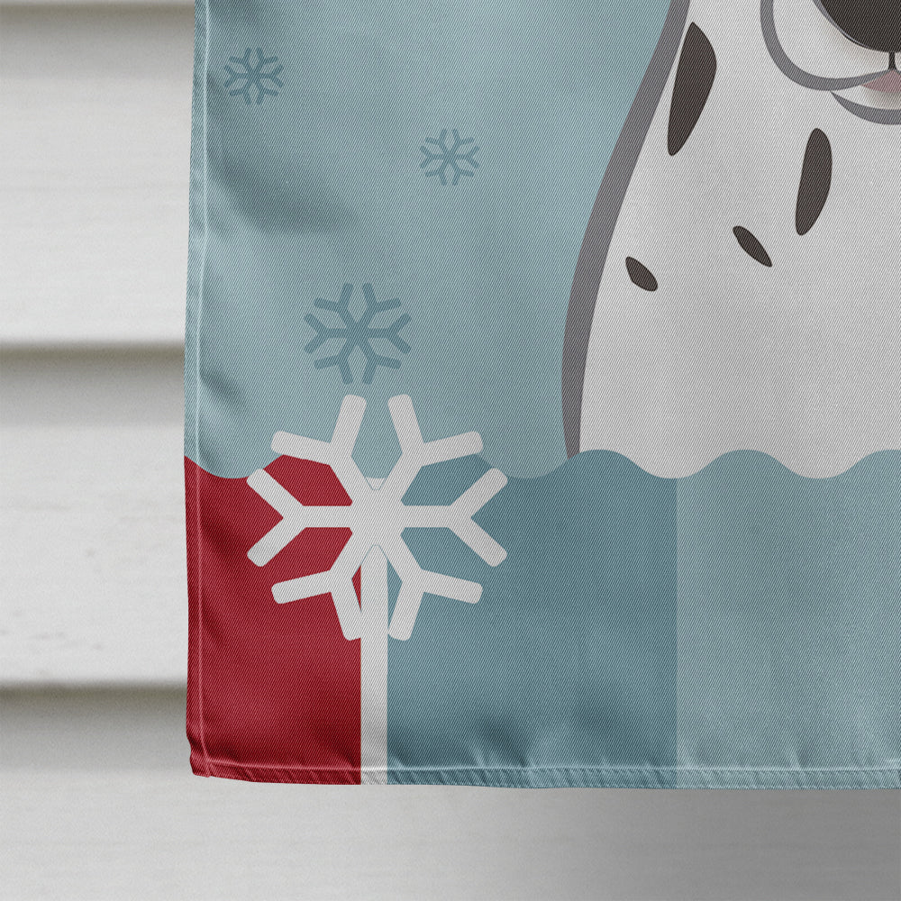 Winter Holiday Dalmatian House Flag 28x40 Porch Sleeve Pole Decorative Outside Yard Banner Artwork Wall Hanging, Polyester