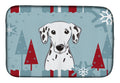 Winter Holiday Dalmatian Dish Drying Mat Absorbent Dish Drying Mat Pad for Kitchen Counter Dish Drainer Mat for Countertop, 14 x 21", Multicolor
