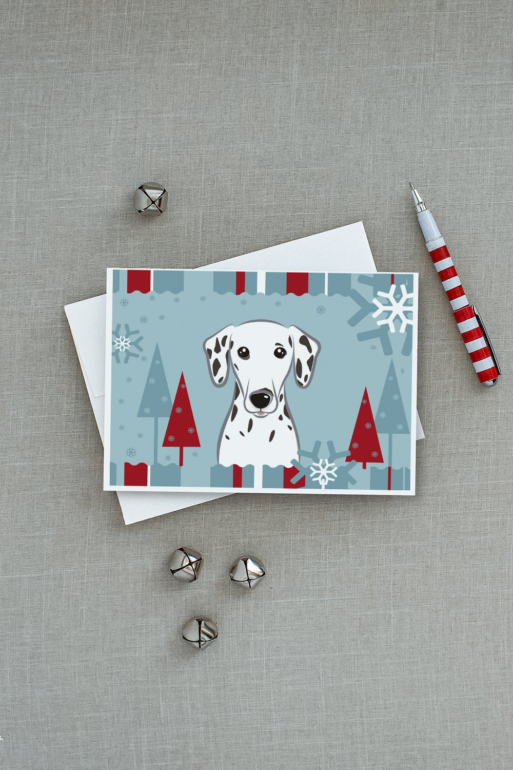 Winter Holiday Dalmatian Greeting Cards Pack of 8 Blank Cards with Envelopes Whimsical A7 Size 5x7