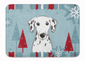 Winter Holiday Dalmatian Memory Foam Kitchen Mat Machine Washable Anti-Fatigue Cushion Comfort Bath or Kitchen Rug