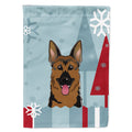 Winter Holiday German Shepherd House Flag 28x40 Porch Sleeve Pole Decorative Outside Yard Banner Artwork Wall Hanging, Polyester