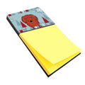 Winter Holiday Longhair Red Dachshund Watercolor Sticky Note Holder Refillable Dispenser Desk Accessory 3x3 Pad Gift