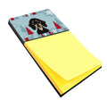 Winter Holiday Smooth Black and Tan Dachshund Watercolor Sticky Note Holder Refillable Dispenser Desk Accessory 3x3 Pad Gift