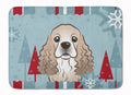Winter Holiday Cocker Spaniel Memory Foam Kitchen Mat Machine Washable Anti-Fatigue Cushion Comfort Bath or Kitchen Rug