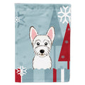 Winter Holiday Westie House Flag 28x40 Porch Sleeve Pole Decorative Outside Yard Banner Artwork Wall Hanging, Polyester
