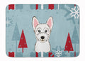 Winter Holiday Westie Memory Foam Kitchen Mat Machine Washable Anti-Fatigue Cushion Comfort Bath or Kitchen Rug