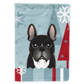 Winter Holiday French Bulldog House Flag 28x40 Porch Sleeve Pole Decorative Outside Yard Banner Artwork Wall Hanging, Polyester