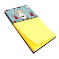Winter Holiday Borzoi Watercolor Sticky Note Holder Refillable Dispenser Desk Accessory 3x3 Pad Gift