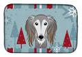 Winter Holiday Saluki Dish Drying Mat Absorbent Dish Drying Mat Pad for Kitchen Counter Dish Drainer Mat for Countertop, 14 x 21", Multicolor